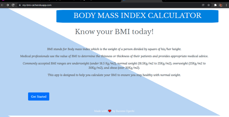 BMI App screenshots