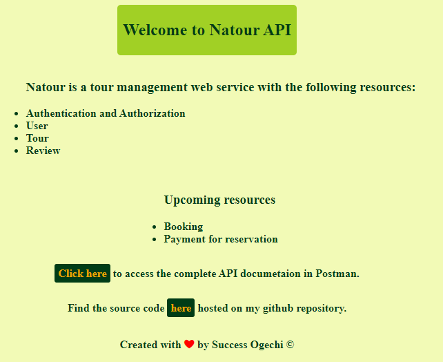 Natour-api screenshots